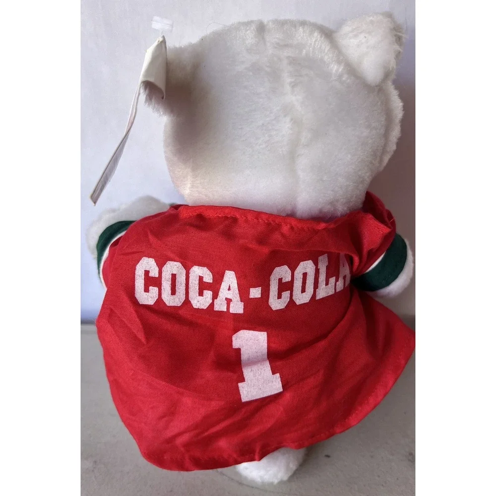 Coca Cola Plush 1998 Polar Bear With Jersey & Coke Bottle 7‎ Inches Tall Vintage